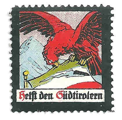 Unterschiedlichste Medien thematisierten die Besetzung Südtirols durch Italien, wie hier in Form einer Briefmarke.