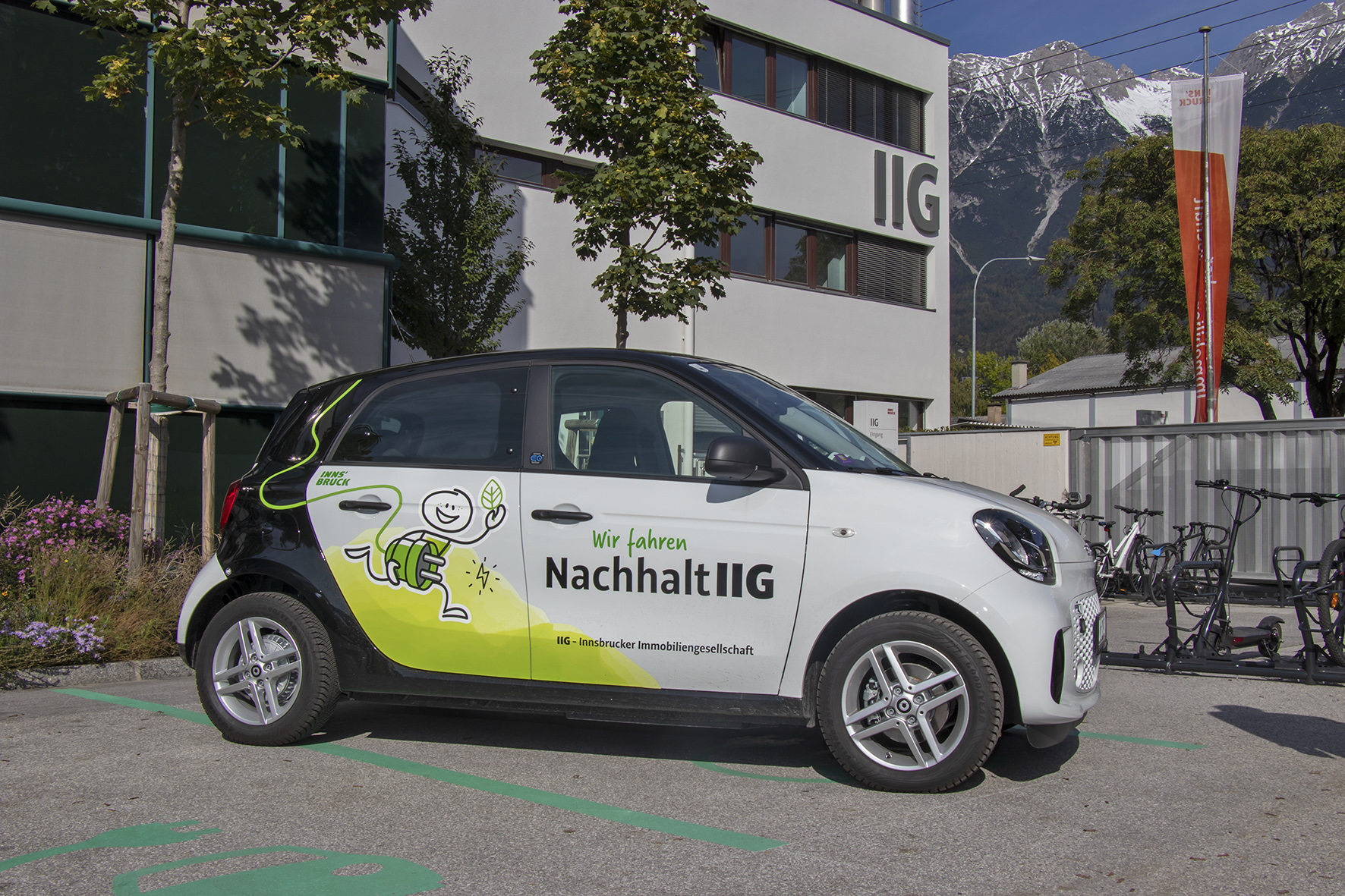 Nachhaltigkeit wird bei der IIG groß gedacht: wie etwa bei der betriebsinternen Mobilität.