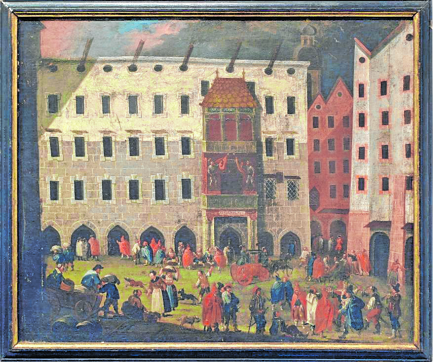 Neuhof mit Goldenem Dachl, um 1760.