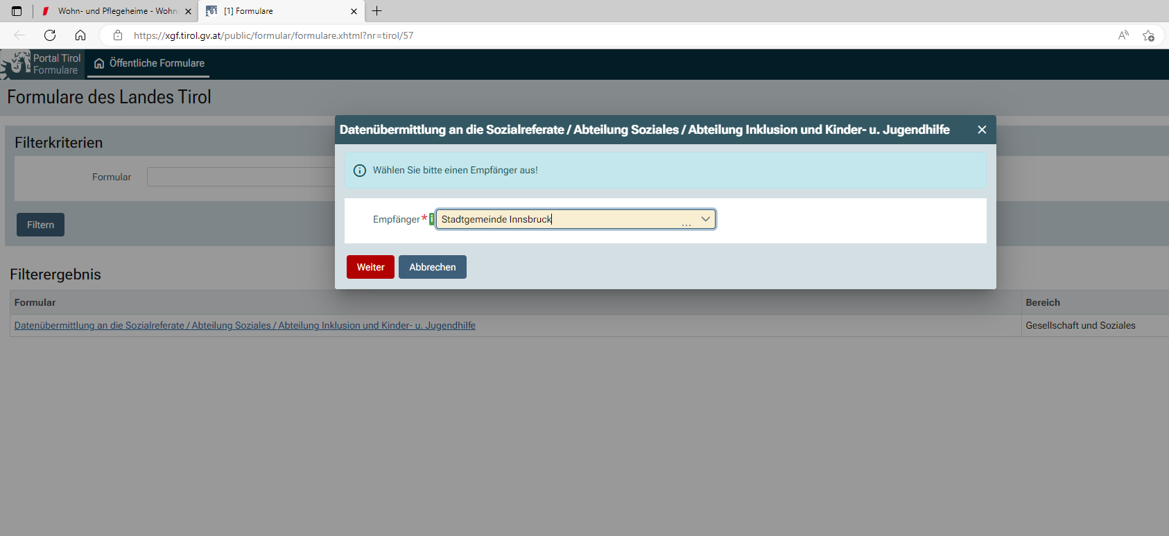 Eine neue Verknüpfung zwischen der digitalen Antragstellung per Online-Formular und dem intern verwendeten Verwaltungsprogramm TISO ermöglicht die direkte Übernahme und Organisation von Anträgen und Dokumenten.