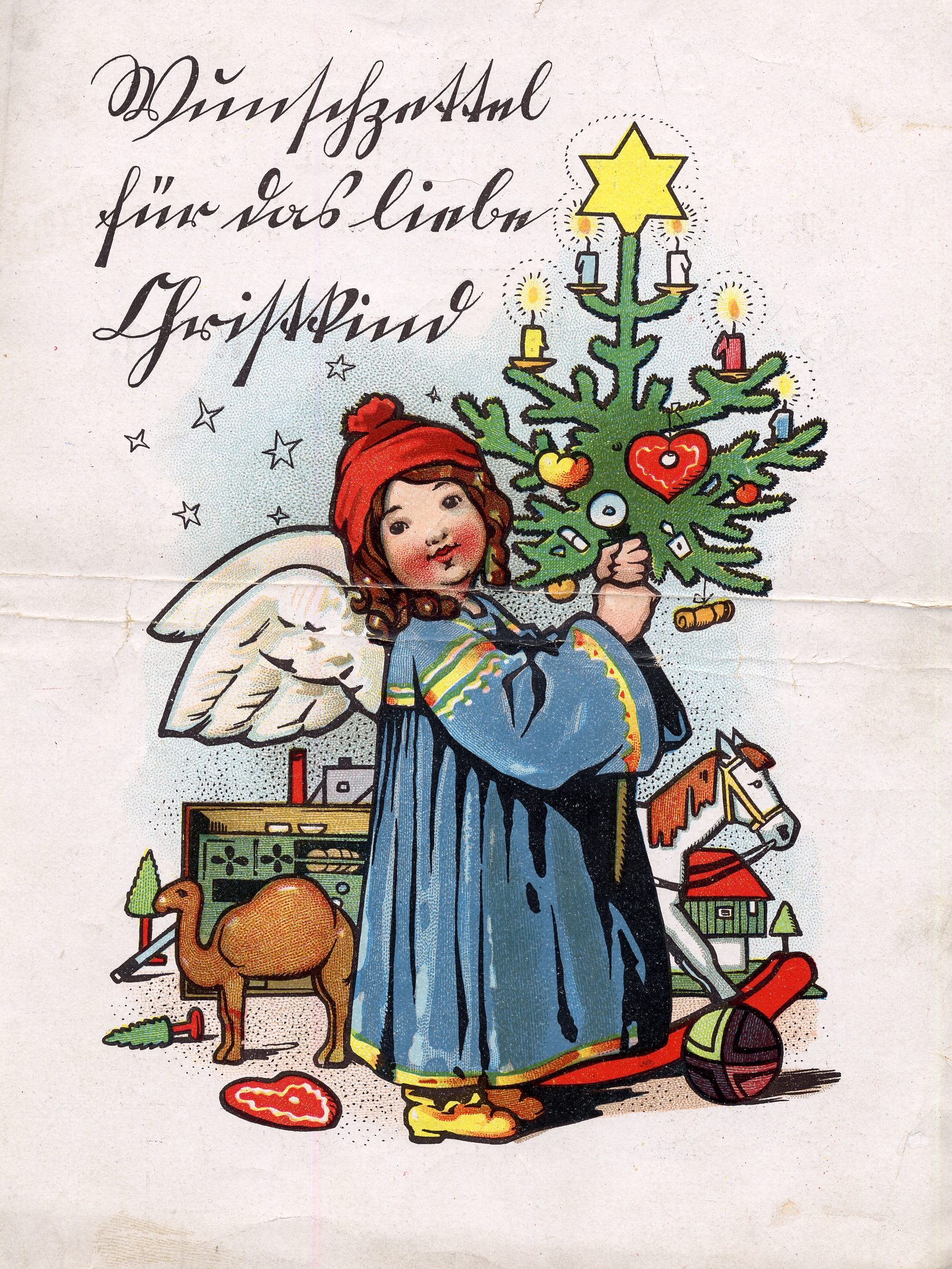 Wunschzettel für das liebe Christkindl. Jener wohltätig gesinnte Herr, der den zwei armen Familien ein schönes Weihnachtsgeschenk bescherte, unterstützt das Christkindl tatkräftig.