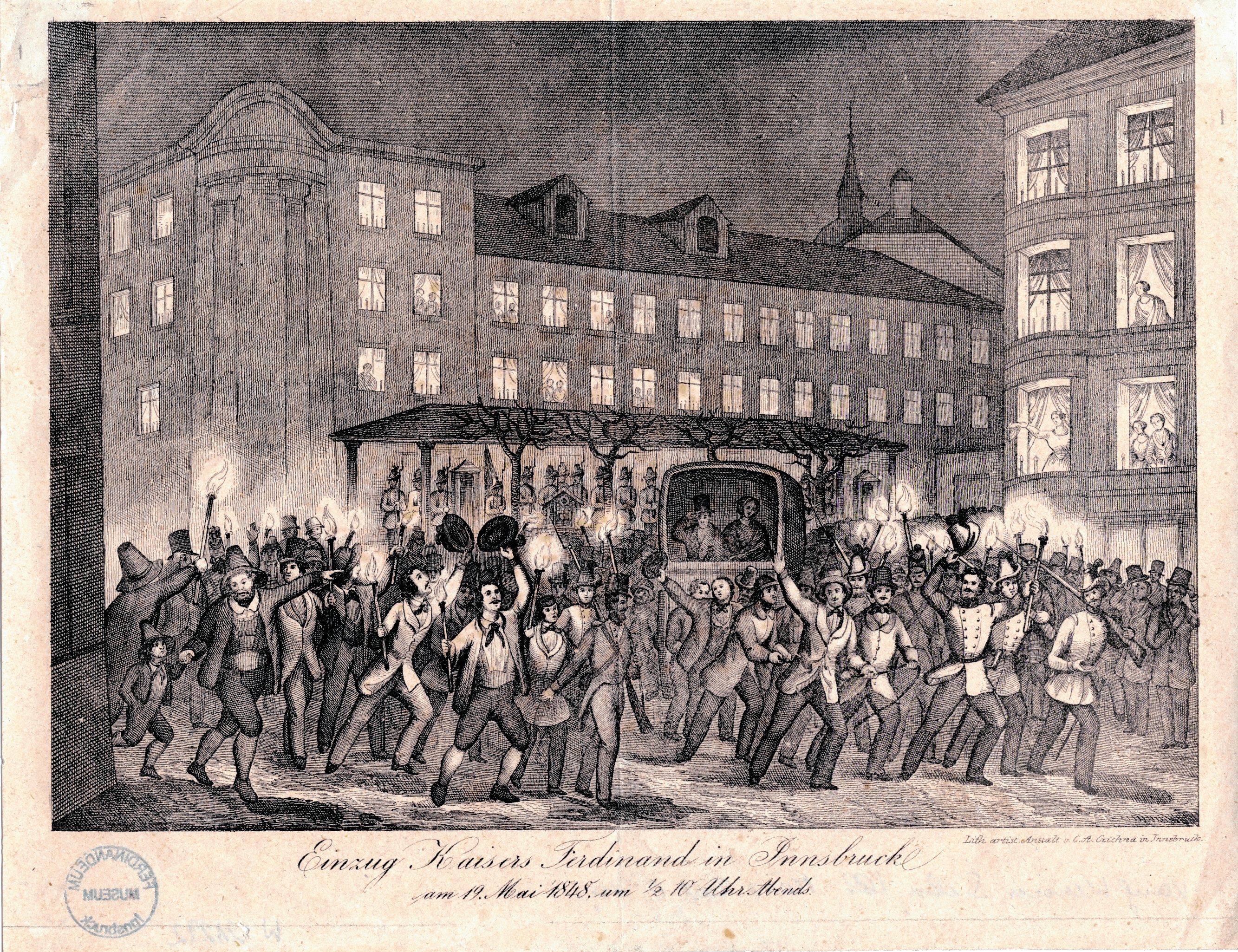 Der nächtliche Einzug des Kaisers sorgte für große Aufregung in der Stadt.