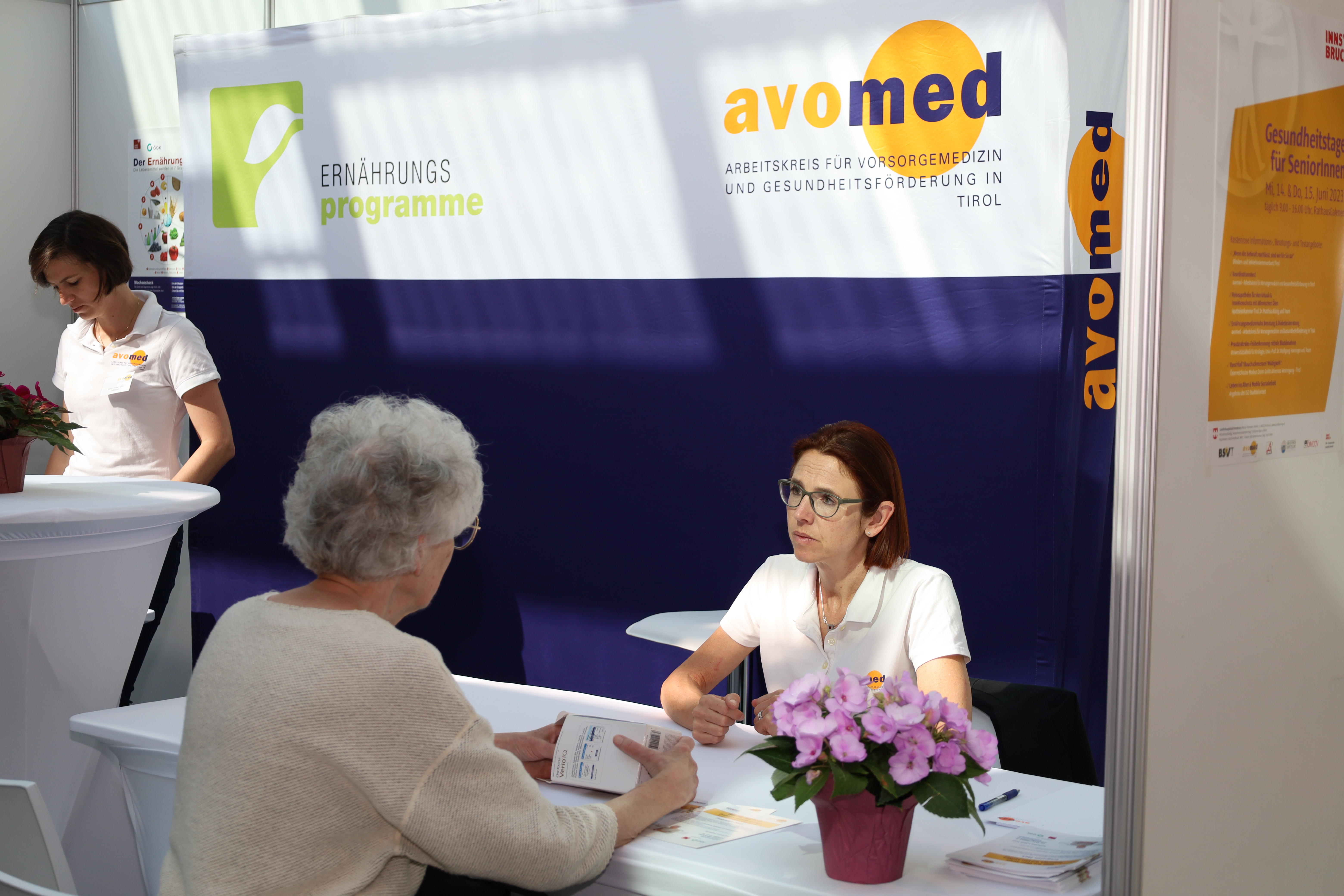 Viele SeniorInnen interessieren sich für eine ernährungsmedizinische und Diabetes-Beratung durch avomed (Arbeitskreis für Vorsorgemedizin und Gesundheitsförderung in Tirol).