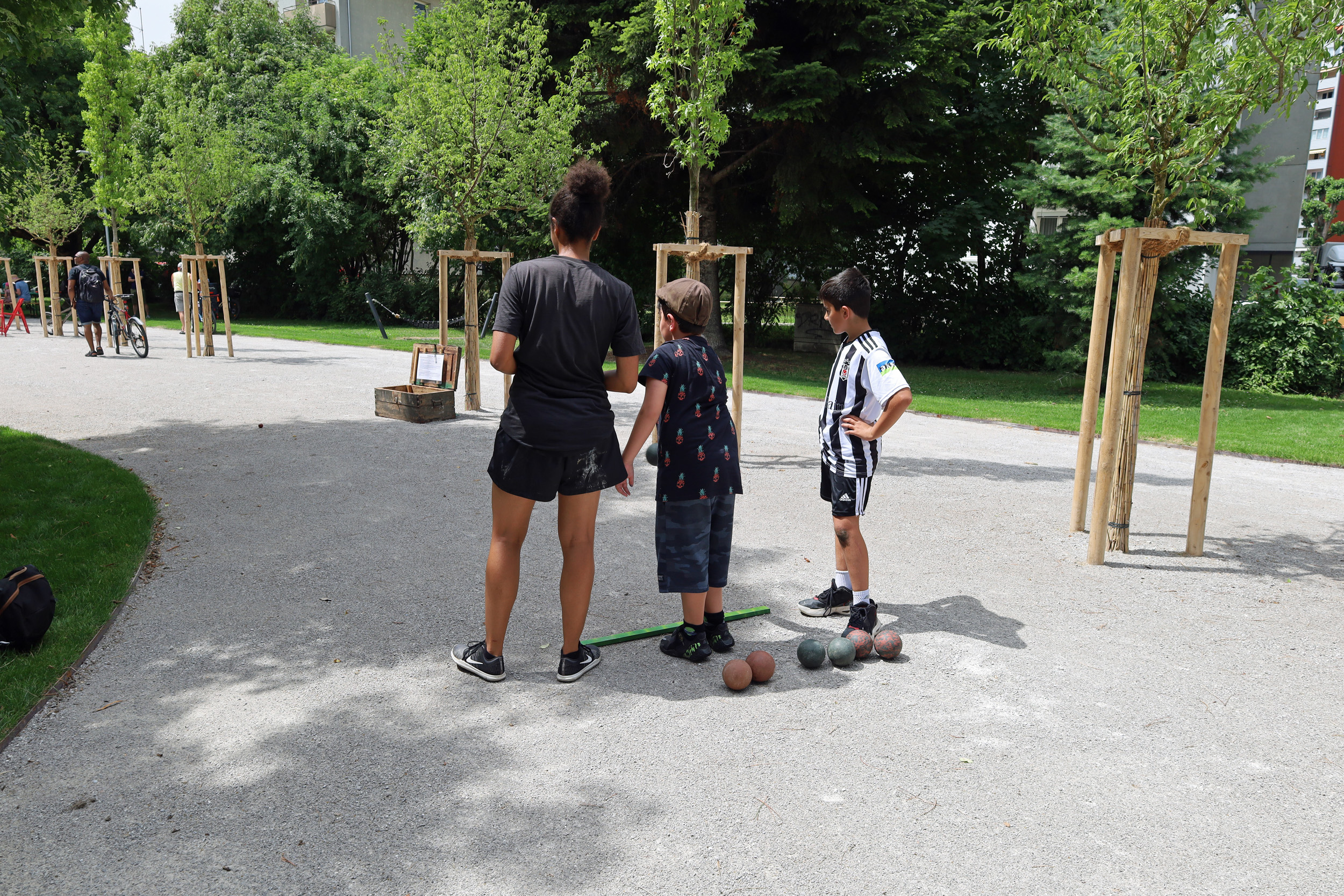 ... beim Boccia-Spielen...