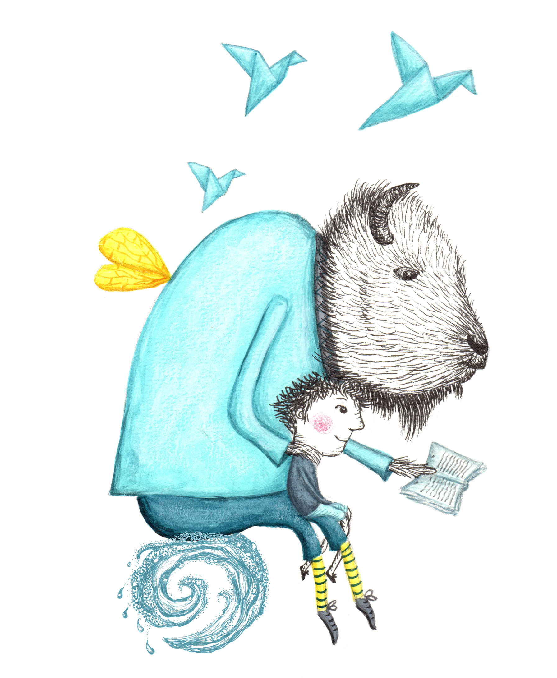 Zeichne ein Bild oder schreib‘ eine Geschichte zum Thema „Blubb - Wasser ist für alle da!“ und gewinne 1 von 10 Buchpreisen.