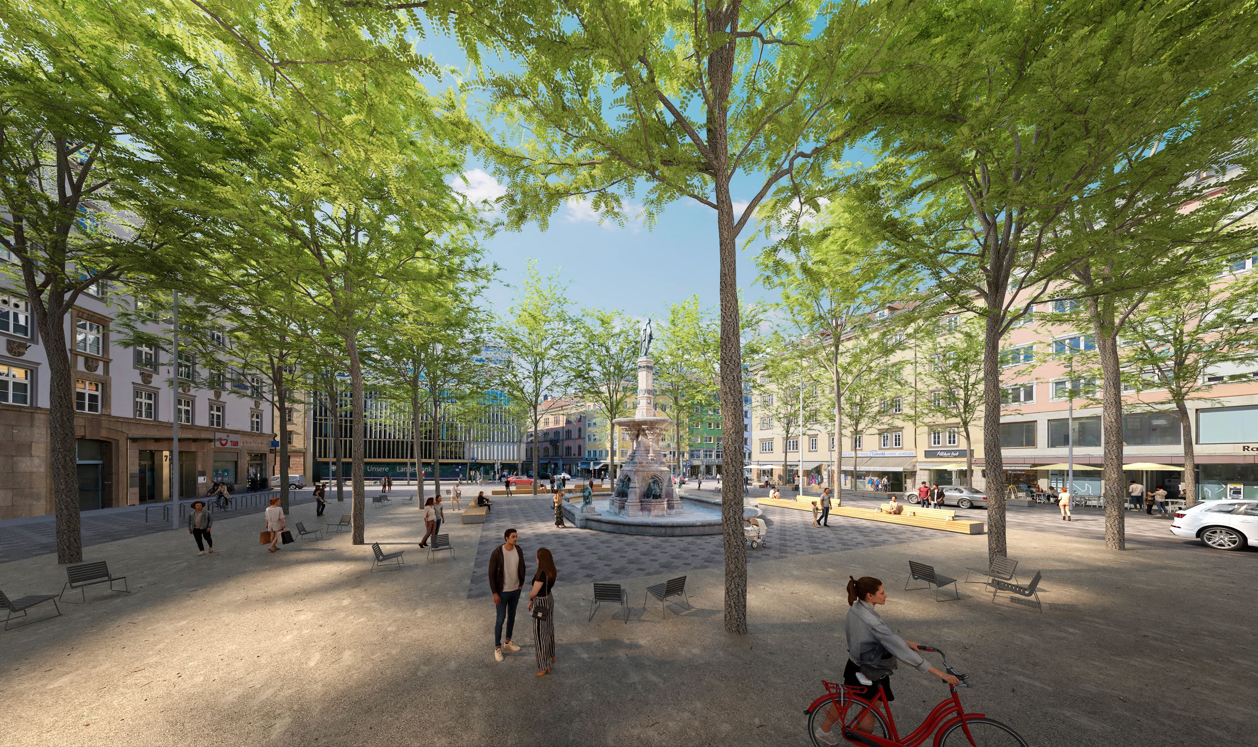 Genießen, gustieren und flanieren – alles das ist künftig am Bozner Platz möglich.