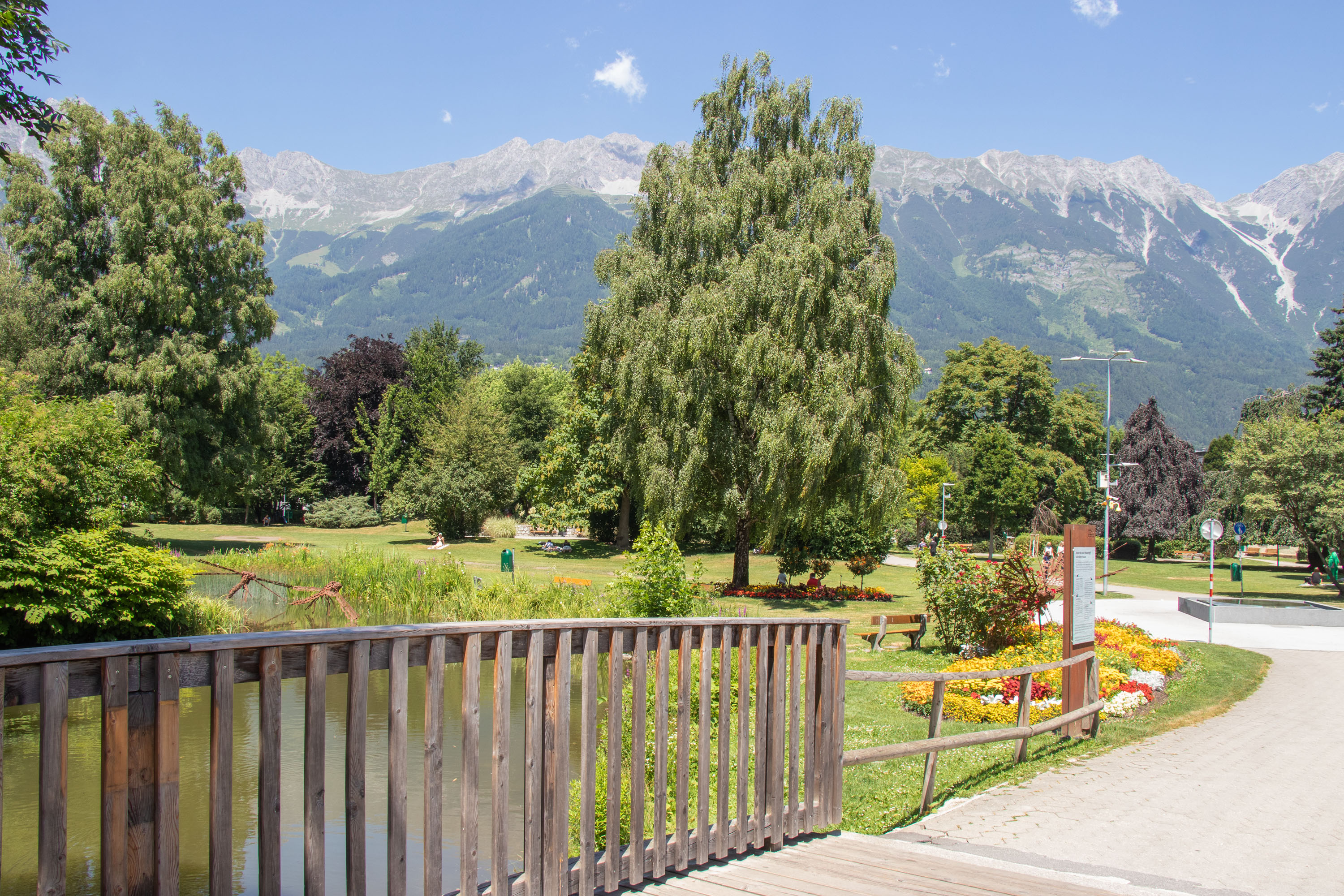Der Rapoldipark in Pradl: Erholungsort und
Treffpunkt für die ganze Stadt.