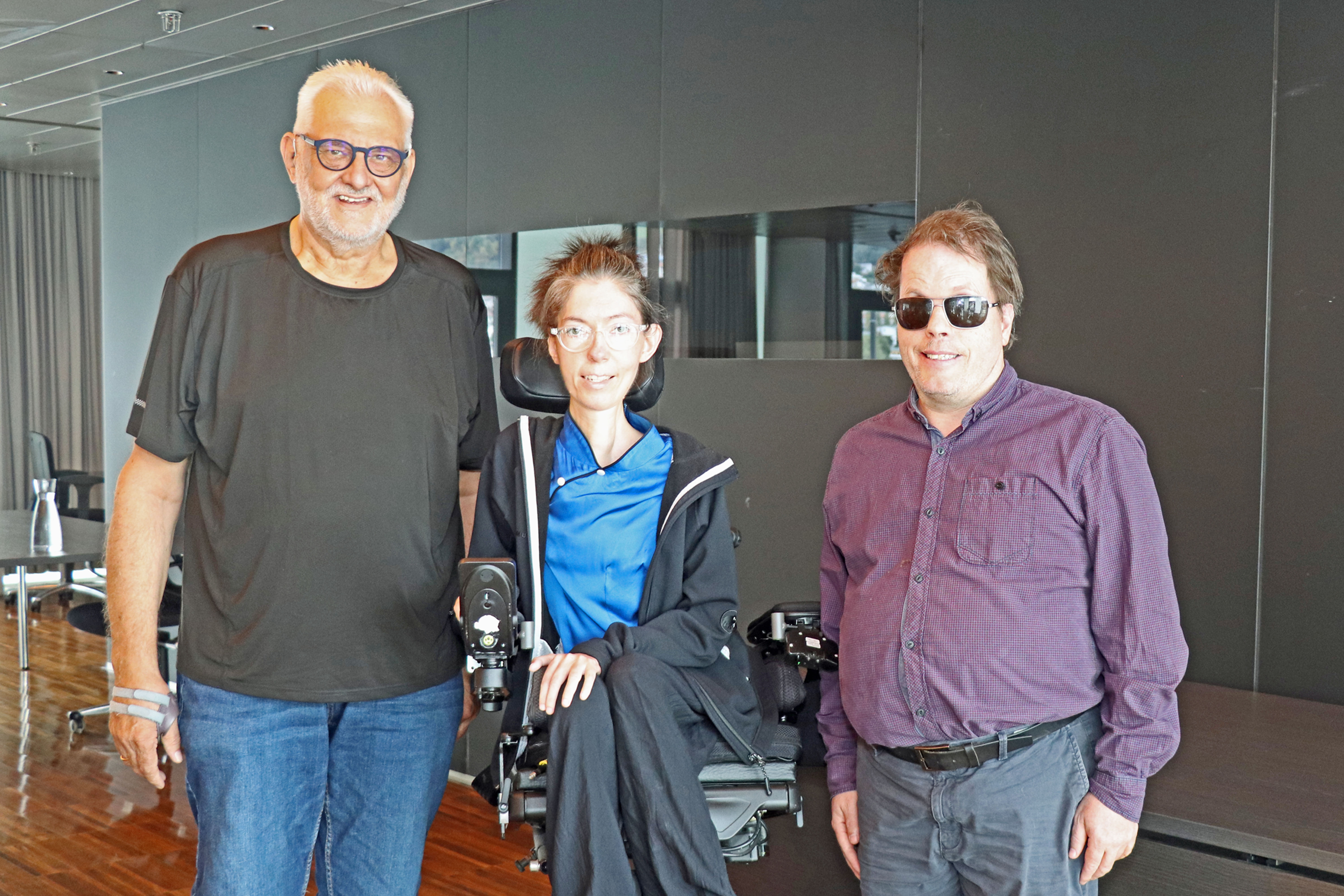 Die im November 2024 neu gewählte Vorsitzende des
Behindertenbeirats Julia Golser mit ihrem Vorgänger
Werner Pfeifer (l.) und Michael Berger (stv. Vorsitzender).