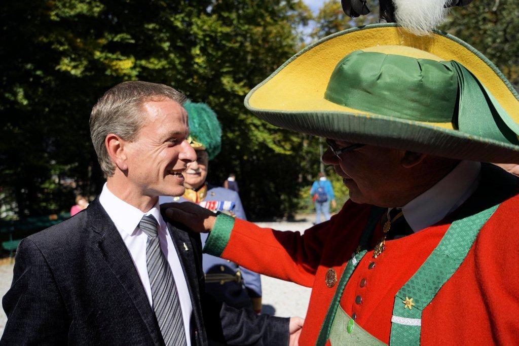 Vizebürgermeister Christoph Kaufmann beim landesüblichen Empfang anlässlich des  17. Kameradentreffens der Vereinigten Traditionsverbände Mitteleuropas (VTM) am 03. und 04. Oktober 2015 am Berg Isel in Innsbruck.