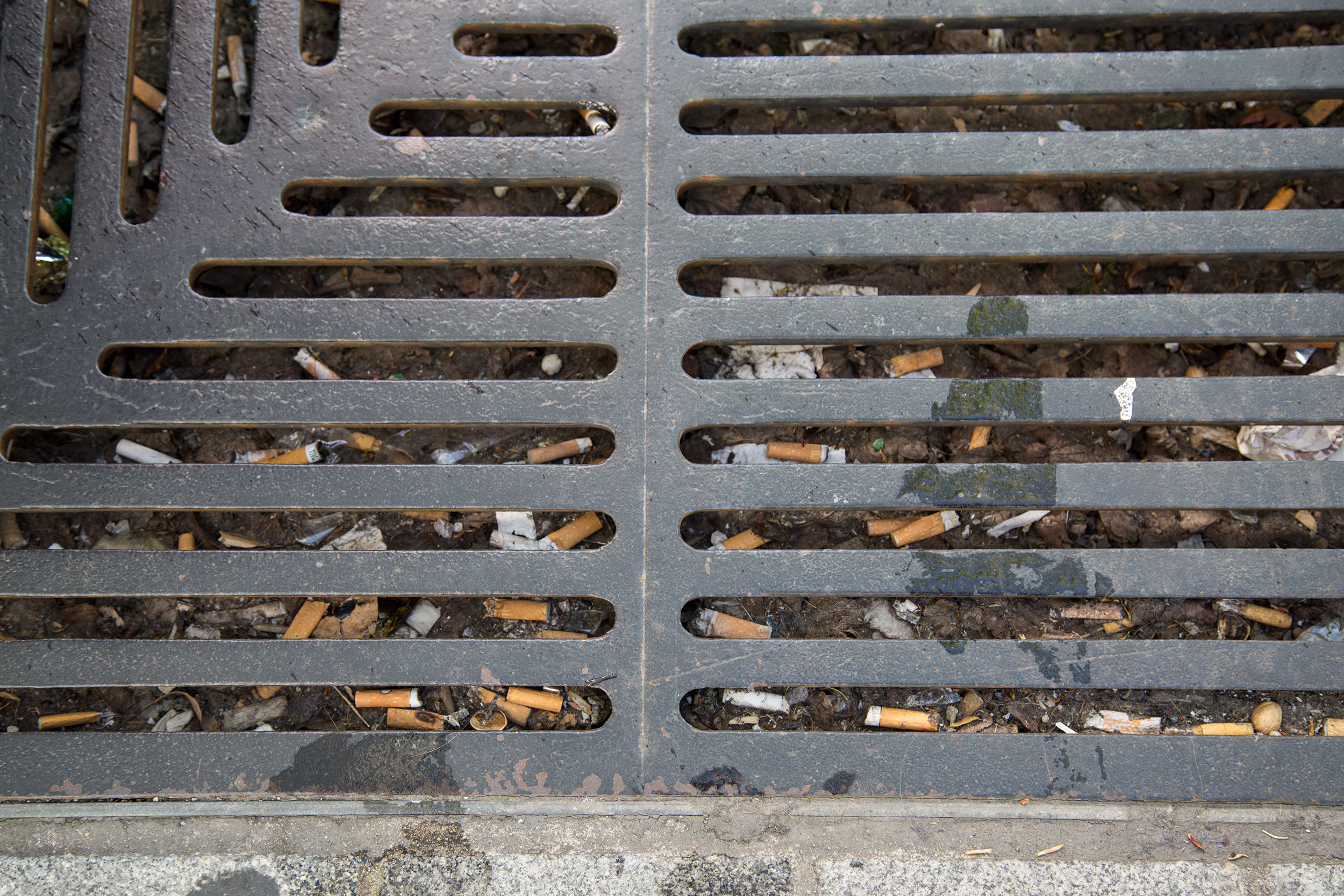 Die Baumscheiben werden immer wieder als Aschenbecher benutzt.